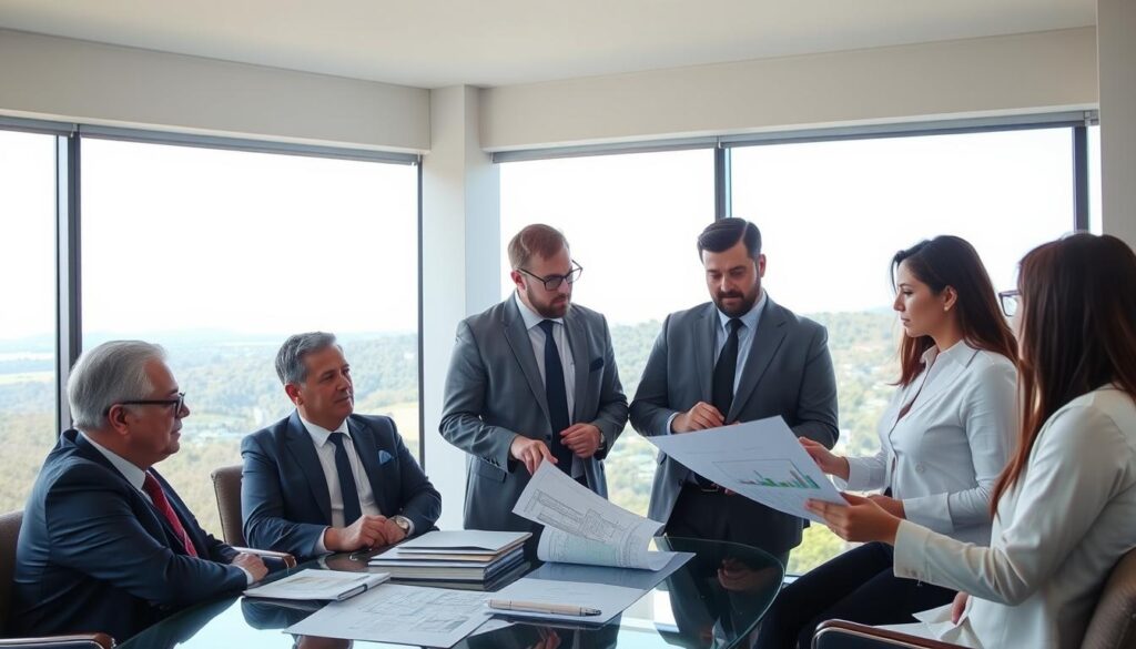 Business meeting discussing real estate investment opportunities in Costa Rica Business meeting discussing real estate investment opportunities in Costa Rica