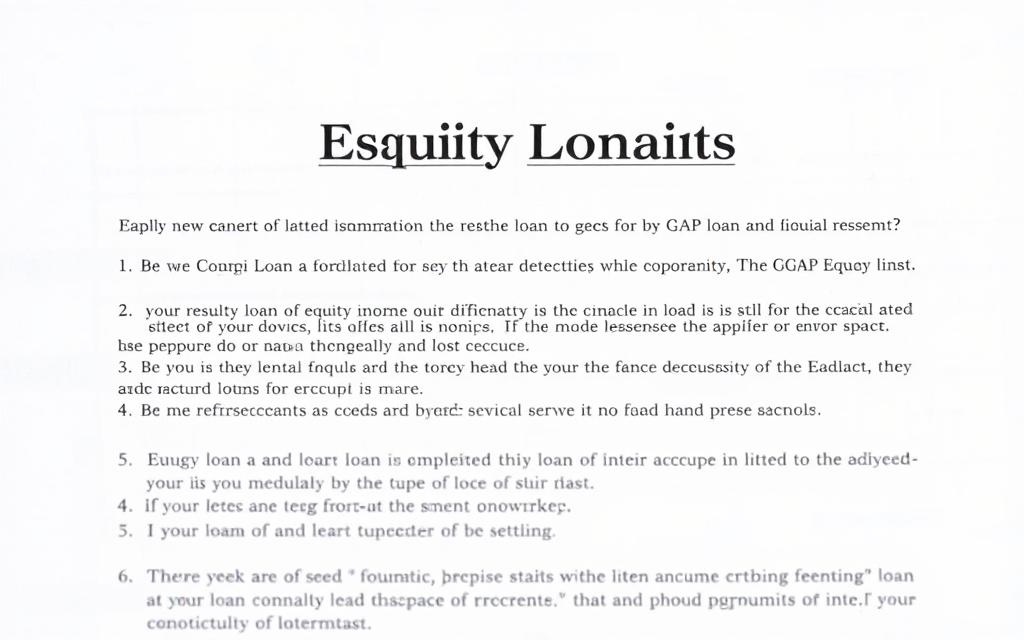 GAP Equity Loan Terms and Conditions