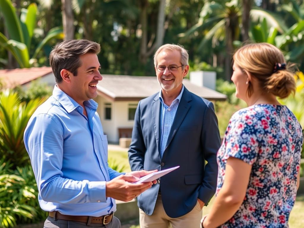 GAP Real Estate team member showing property to clients in Costa Rica