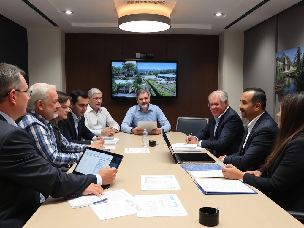 Group of international investors discussing Costa Rican real estate Group of international investors discussing Costa Rican real estate