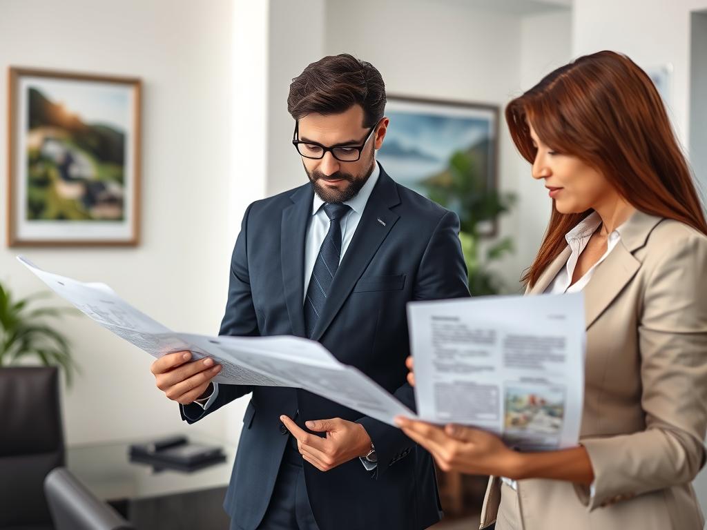 International investor reviewing documents for real estate investment opportunities in Costa Rica International investor reviewing documents for real estate investment opportunities in Costa Rica