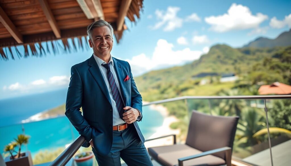 Investor enjoying successful real estate investment in Costa Rica Investor enjoying successful real estate investment in Costa Rica