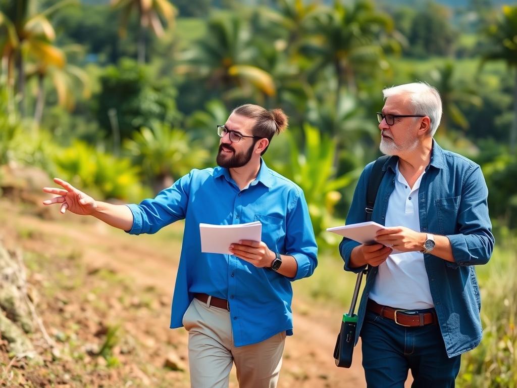 Professional conducting site visit for due diligence for project financing Costa Rica Professional conducting site visit for due diligence for project financing Costa Rica