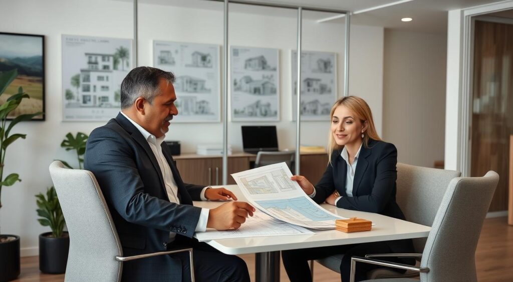 Property owner reviewing equity loans Costa Rica documentation with a consultant